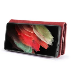 Red DG.Ming Wallet Removable Magnetic Case With Card Slots For Galaxy S21 Ultra -Cheap NewCase Store galaxy s21 ultra dg ming wallet magnetic case red 5 05391.1701321618