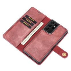 Red DG.Ming Wallet Removable Magnetic Case With Card Slots For Galaxy S21 Ultra -Cheap NewCase Store galaxy s21 ultra dg ming wallet magnetic case red 7 80510.1701321618