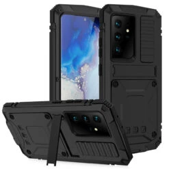 Black Heavy Duty Military Metal Drop Proof Case For Galaxy S21 Ultra