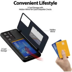 Black Galaxy S21 Ultra Goospery Magnetic Door 2 Card Shock Proof Case -Cheap NewCase Store galaxy s21 ultra goospery magnetic door case black 4 51104.1652821108