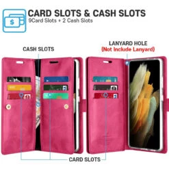 Hot Pink Galaxy S21 Ultra Mercury Mansoor 9 Card Slots Wallet Case 10 Hot Pink Galaxy S21 Ultra Mercury Mansoor 9 Card Slots Wallet Case -Cheap NewCase Store galaxy s21 ultra mansoor wallet hot pink 3 13738.1693283656