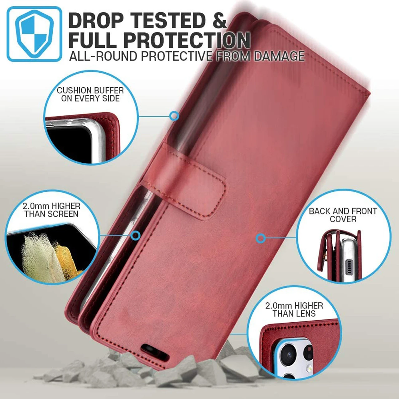 Classy Wine Galaxy S21 Ultra Genuine Mercury Mansoor Wallet Case 2 Classy Wine Galaxy S21 Ultra Genuine Mercury Mansoor Wallet Case - Image 2