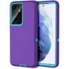 Purple Galaxy S21 Ultra Tradies Military Defender Heavy Duty Case