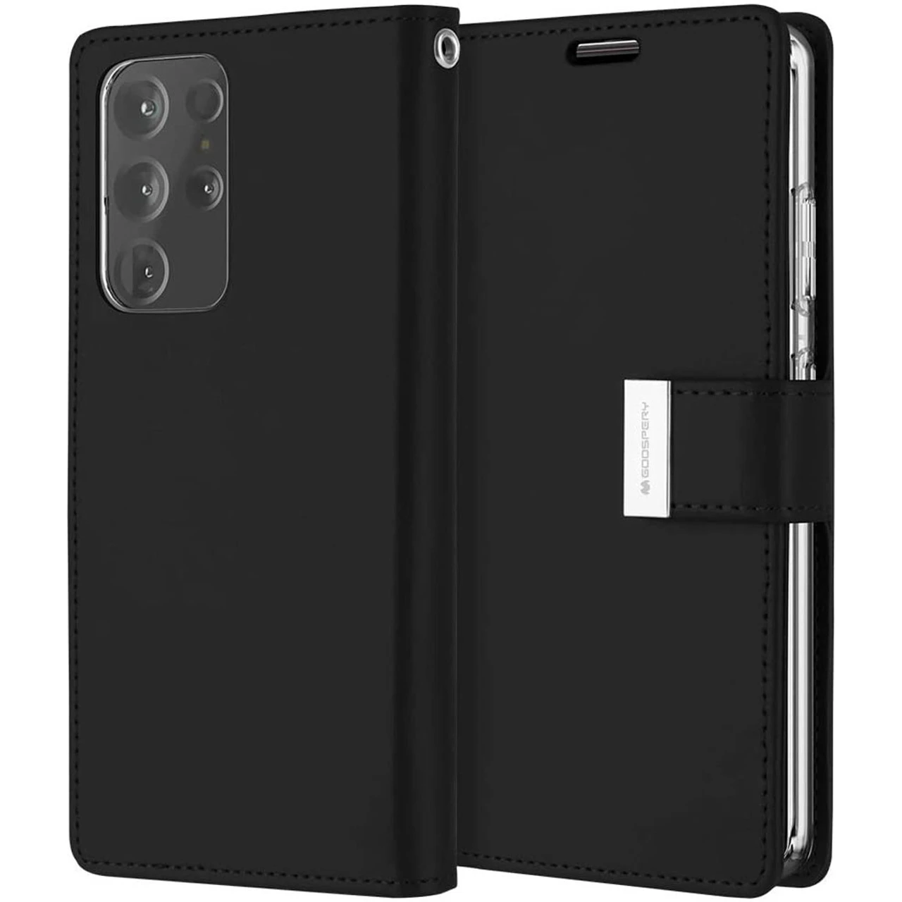 Black Genuine Mercury Rich Diary Wallet Case For Galaxy S21 Ultra 2 Black Genuine Mercury Rich Diary Wallet Case For Galaxy S21 Ultra - Image 2