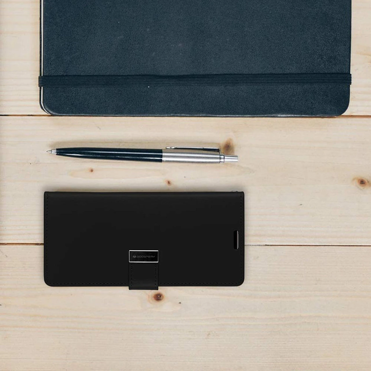 Black Genuine Mercury Rich Diary Wallet Case For Galaxy S21 Ultra 3 Black Genuine Mercury Rich Diary Wallet Case For Galaxy S21 Ultra - Image 3