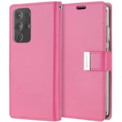 Hot Pink Genuine Mercury Rich Diary Wallet Case For Galaxy S21 Ultra -Cheap NewCase Store galaxy s21 ultra rich diary wallet hot pink 2 79032.1649401812
