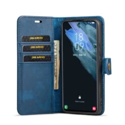 Blue DG.Ming Magnetic 2-in-1 Shockproof Leather Wallet Case For Galaxy S22 -Cheap NewCase Store galaxy s22 dg ming wallet magnetic case blue 4 74399.1701321620