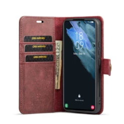 Red Galaxy S22 DG.Ming Wallet Removable Magnetic Case With Card Slots -Cheap NewCase Store galaxy s22 dg ming wallet magnetic case red 4 27615.1701321624