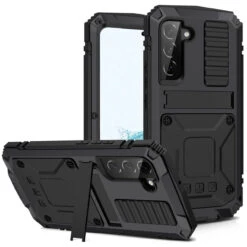 Black Galaxy S22 Extreme Dustproof Shockproof Metal Case