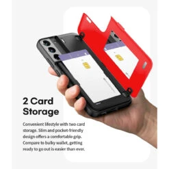 Red Galaxy S22 Goospery Slim Magnetic Door Credit Card Case -Cheap NewCase Store galaxy s22 goospery magnetic door case red 3 23699.1652821113
