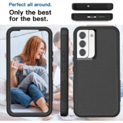 Black Galaxy S22 Tradies Military Defender Heavy Duty Case -Cheap NewCase Store galaxy s22 military grade defender case black 5 45093.1691725386