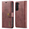 Red Galaxy S22 Plus DG.Ming M2 Magnetic Shockproof Case Leather Wallet