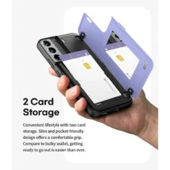 Lilac Goospery Slim Magnetic Door Credit Card Case For Galaxy S22 + Plus -Cheap NewCase Store galaxy s22 plus goospery magnetic door case lilac 3 74190.1652821115