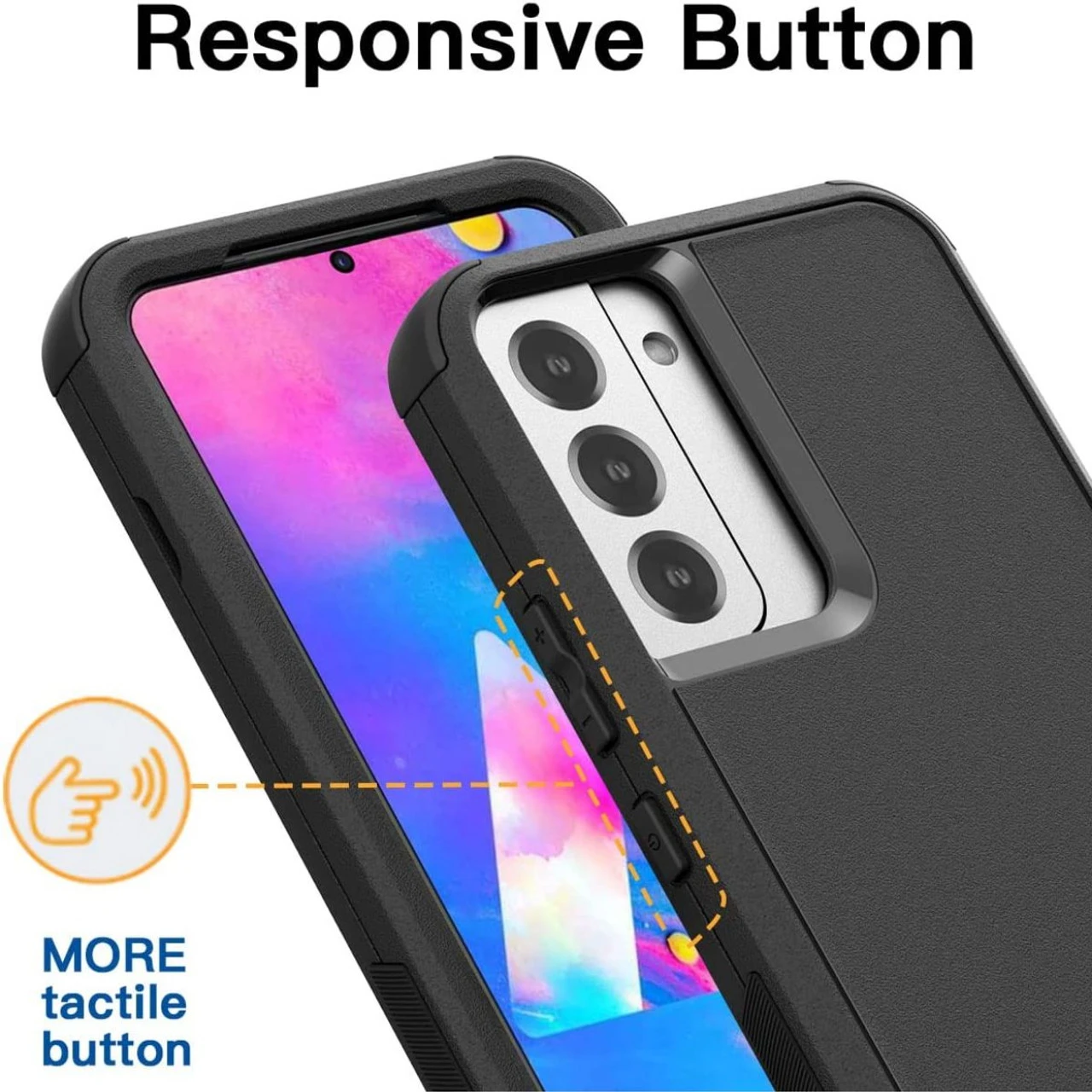 Black Full Body Heavy Duty Defender Case For Galaxy S22+ Plus 6 Black Full Body Heavy Duty Defender Case For Galaxy S22+ Plus - Image 6