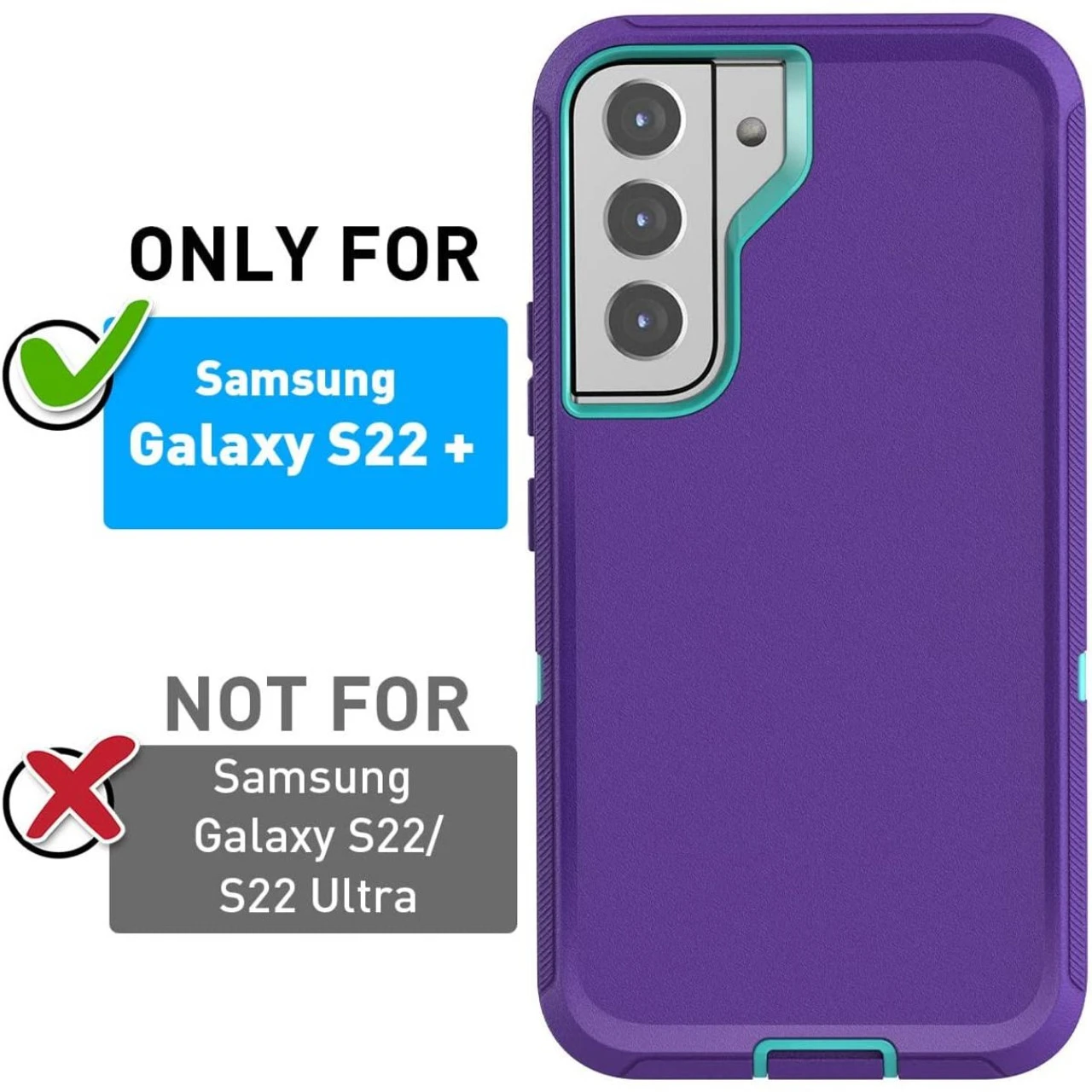 Purple Galaxy S22+ Plus Full Body Heavy Duty Defender Case 4 Purple Galaxy S22+ Plus Full Body Heavy Duty Defender Case - Image 4