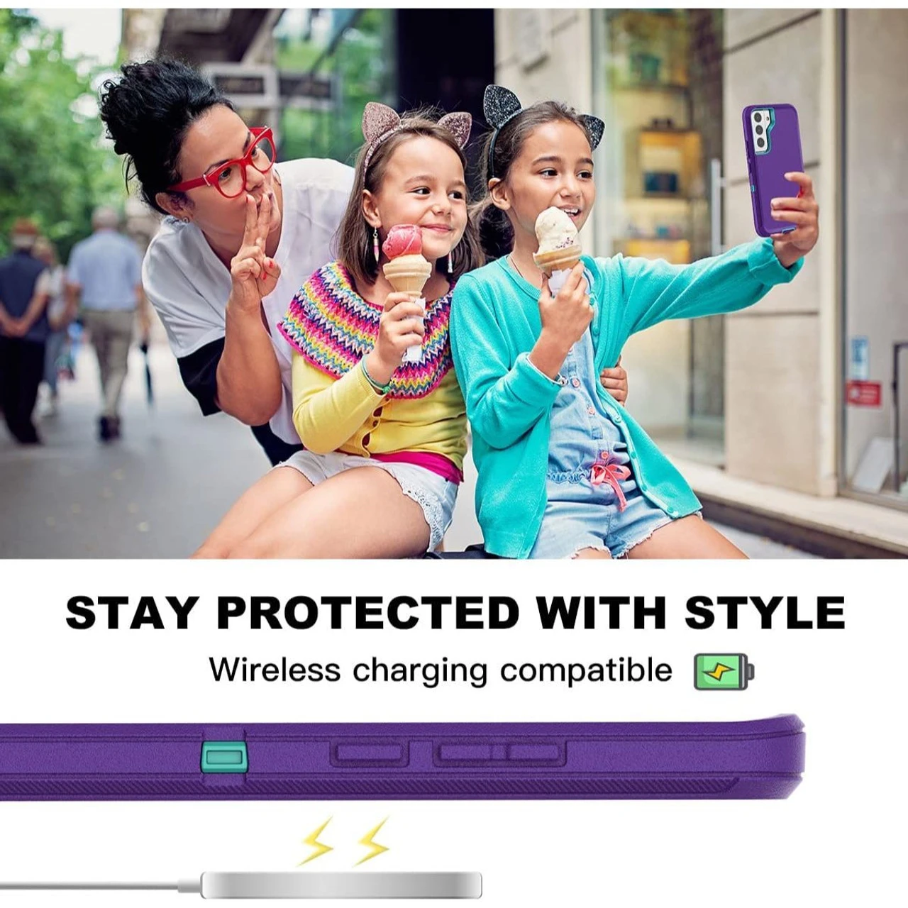 Purple Galaxy S22+ Plus Full Body Heavy Duty Defender Case 6 Purple Galaxy S22+ Plus Full Body Heavy Duty Defender Case - Image 6