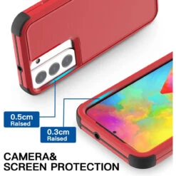 Red Heavy Duty Defender Military Grade Case For Galaxy S22+ Plus -Cheap NewCase Store galaxy s22 plus military grade defender case red 4 39886.1673915655