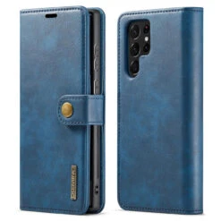 Blue Galaxy S22 Ultra DG.Ming Wallet Removable Magnetic Case With Card Slots