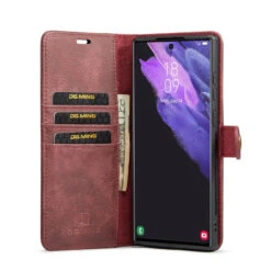 Red DG.Ming Luxury Leather Wallet With Magnetic Case Cover For Galaxy S22 Ultra 9 Red DG.Ming Luxury Leather Wallet With Magnetic Case Cover For Galaxy S22 Ultra -Cheap NewCase Store galaxy s22 ultra dg ming wallet magnetic case red 4 74012.1701321640