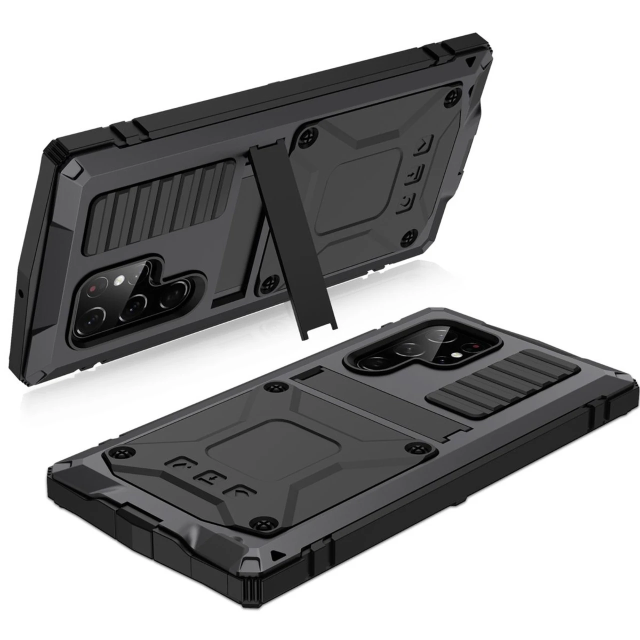 Black Extreme Metal Water Resistant Heavy Duty Case For Galaxy S22 Ultra 4 Black Extreme Metal Water Resistant Heavy Duty Case For Galaxy S22 Ultra - Image 4