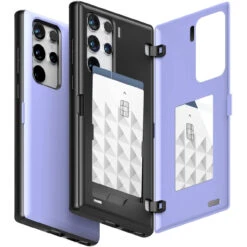 Lilac Galaxy S22 Ultra Goospery Slim Magnetic Door Credit Card Case