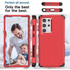 Red Galaxy S22 Ultra Tough Military Grade Drop Proof Defender Case 12 Red Galaxy S22 Ultra Tough Military Grade Drop Proof Defender Case -Cheap NewCase Store galaxy s22 ultra military grade defender case red 6 19131.1673915662