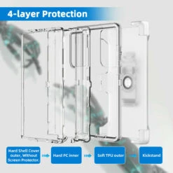 Clear Defender Military Holster Case For Samsung Galaxy S22 Ultra -Cheap NewCase Store galaxy s22 ultra military grade defender holster case clear 2 61975.1671017291