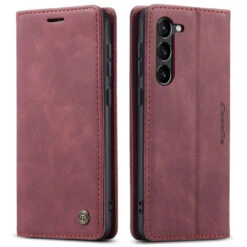 Red Galaxy S23 CaseMe Compact Flip Wallet Case -Cheap NewCase Store galaxy s23 caseme slim wallet red 4 86224.1687311795