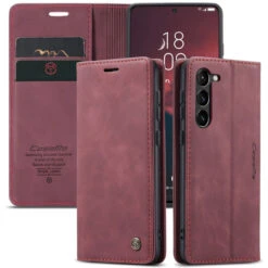 Red Galaxy S23 CaseMe Compact Flip Wallet Case -Cheap NewCase Store galaxy s23 caseme slim wallet red 5 82823.1687311795