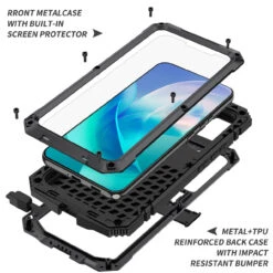 Black Dust / Dirt Proof Water Resistant Metal Case For Galaxy S23 12 Black Dust / Dirt Proof Water Resistant Metal Case For Galaxy S23 -Cheap NewCase Store galaxy s23 extreme metal military case black 6 03394.1695033908