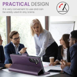 Purple Galaxy S23 FE CaseMe Soft Matte Anti-Theft Wallet Case -Cheap NewCase Store galaxy s23 fe caseme 023 wallet case purple 4 28166.1699319872