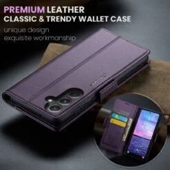 Purple Galaxy S23 FE CaseMe Soft Matte Anti-Theft Wallet Case -Cheap NewCase Store galaxy s23 fe caseme 023 wallet case purple 7 07407.1699319872