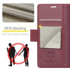 Wine Galaxy S23 FE CaseMe RFID Blocking Wallet Flip Folio Case -Cheap NewCase Store galaxy s23 fe caseme 023 wallet case wine red 10 17862.1699320026