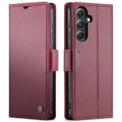 Wine Galaxy S23 FE CaseMe RFID Blocking Wallet Flip Folio Case -Cheap NewCase Store galaxy s23 fe caseme 023 wallet case wine red 2 97749.1699320023
