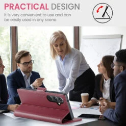 Wine Galaxy S23 FE CaseMe RFID Blocking Wallet Flip Folio Case -Cheap NewCase Store galaxy s23 fe caseme 023 wallet case wine red 4 28692.1699320028