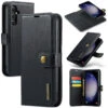 Black Galaxy S23 FE DG.Ming 2 In 1 Leather Wallet Removable Magnetic Case