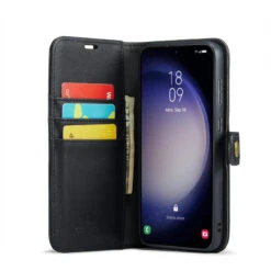 Black Galaxy S23 FE DG.Ming 2 In 1 Leather Wallet Removable Magnetic Case -Cheap NewCase Store galaxy s23 fe dg ming wallet magnetic case black 4 99864.1701321649