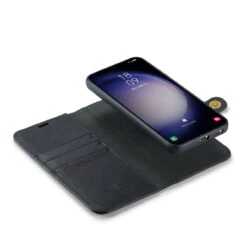 Black Galaxy S23 FE DG.Ming 2 In 1 Leather Wallet Removable Magnetic Case -Cheap NewCase Store galaxy s23 fe dg ming wallet magnetic case black 6 93776.1701321649