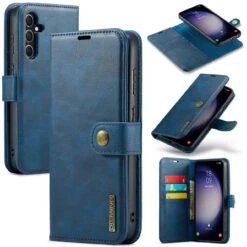 Blue Galaxy S23 FE DG.Ming Wallet Removable Magnetic Case With Card Slots