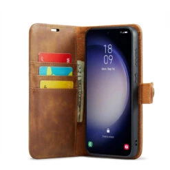 Brown DG.Ming 2 In 1 Leather Wallet Removable Magnetic Case For Galaxy S23 FE -Cheap NewCase Store galaxy s23 fe dg ming wallet magnetic case brown 4 99100.1701321653