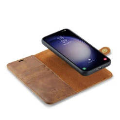 Brown DG.Ming 2 In 1 Leather Wallet Removable Magnetic Case For Galaxy S23 FE -Cheap NewCase Store galaxy s23 fe dg ming wallet magnetic case brown 6 30909.1701321653