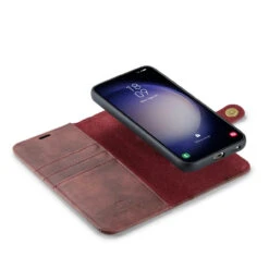 Red DG.Ming Luxury Leather Wallet With Magnetic Case Cover For Galaxy S23 FE -Cheap NewCase Store galaxy s23 fe dg ming wallet magnetic case red 6 95906.1701321654