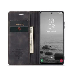 Black CaseMe Slim Quality 2 Card Slot Wallet Case For Galaxy S23+ Plus