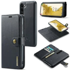 Black DG.Ming Premium 2 In 1 Magnetic Case And Wallet For Galaxy S23 Plus