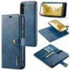 Blue DG.Ming Premium 2 In 1 Magnetic Case And Wallet For Galaxy S23 Plus