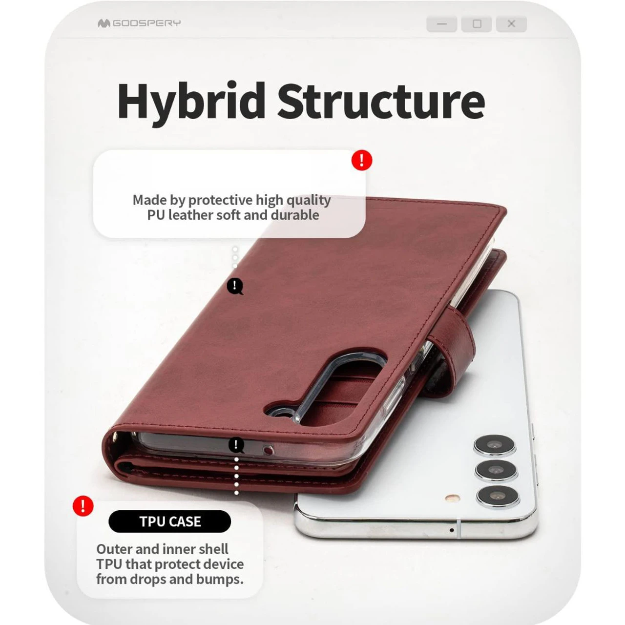 Wine Galaxy S23+ Plus Mercury Mansoor 9 Card Slot Wallet Case 2 Wine Galaxy S23+ Plus Mercury Mansoor 9 Card Slot Wallet Case - Image 2