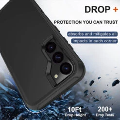 Black Galaxy S23+ Plus Tradies Heavy Duty Military Defender Case -Cheap NewCase Store galaxy s23 plus military grade defender holster case black 6 37368.1684989017