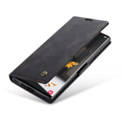 Black CaseMe Compact Flip Wallet Case For Galaxy S23 Ultra -Cheap NewCase Store galaxy s23 ultra caseme slim wallet black 3 25571.1683788698