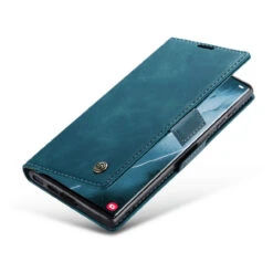Blue CaseMe Compact Flip Wallet Case For Galaxy S23 Ultra -Cheap NewCase Store galaxy s23 ultra caseme slim wallet blue 4 08169.1683788700