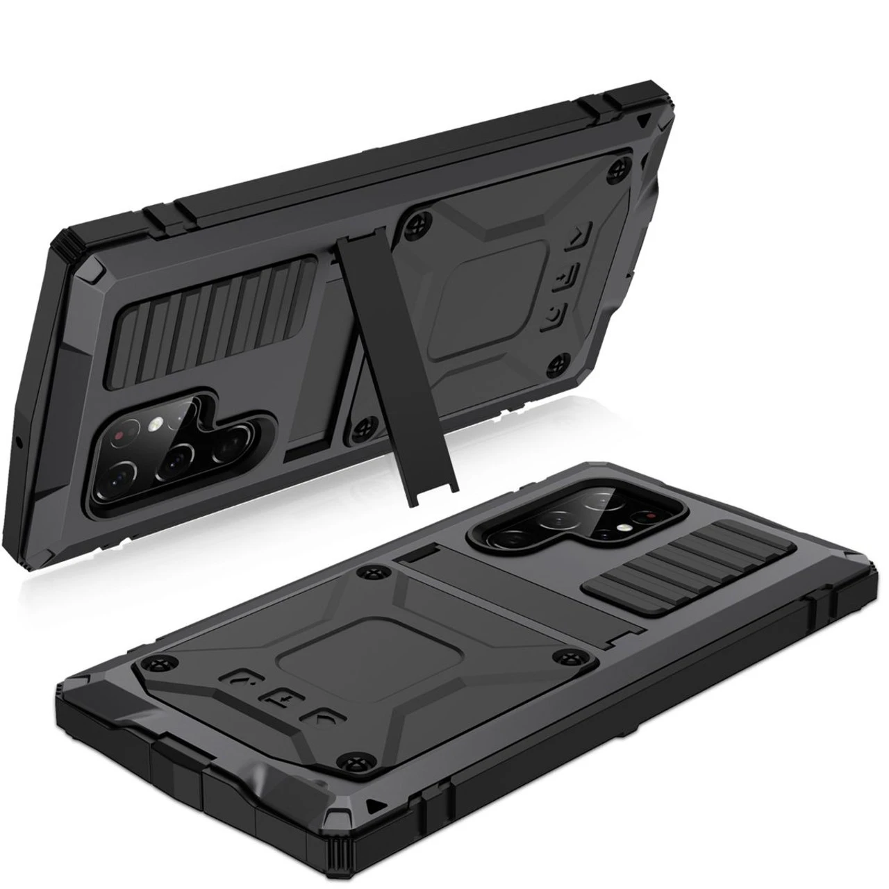 Black Full Body Metal Case Built-In Screen Protector For Galaxy S23 Ultra 3 Black Full Body Metal Case Built-In Screen Protector For Galaxy S23 Ultra - Image 3